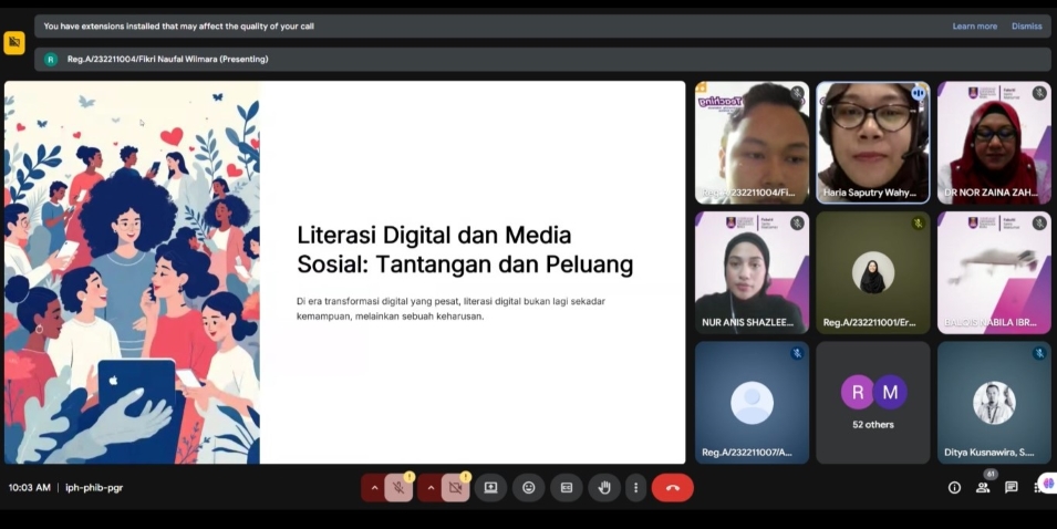 Slide presentasi materi digital literacy tools dan strategi literasi media oleh dosen Universitas Widyatama pada acara Collaborative Teaching Widyatama dan Malaysia.