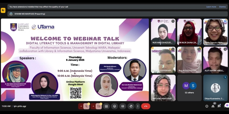 Slide presentasi materi digital literacy tools dan strategi literasi media oleh dosen Universitas Widyatama pada acara Collaborative Teaching Widyatama dan Malaysia.